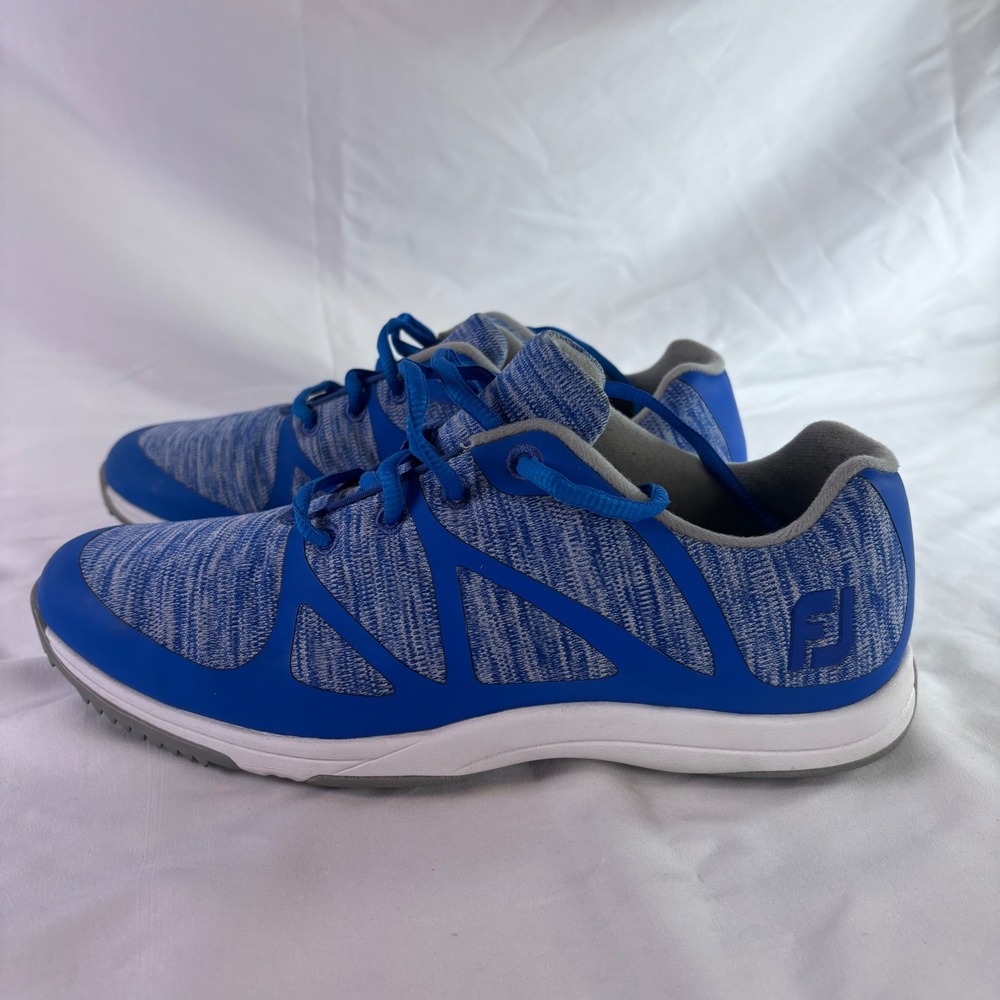 FootJoy Golf Shoes Women 7.5 M‎ Blue Heathered Spikeless 92907 Athletic Comfort
